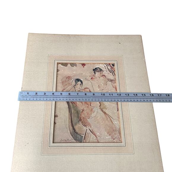 Vtg Berthe Morisot Young Woman Dreaming Portrait Study of Jeanne Pontillon Print - Picture 7 of 9